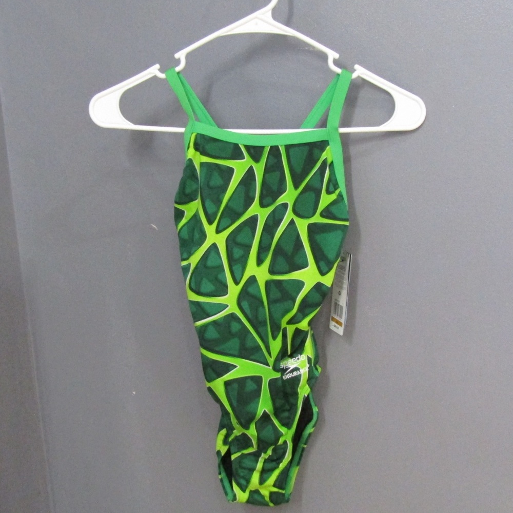 NEW Speedo Endurance+ Green Caged Cutout Suit 24 - Picture 4 of 8